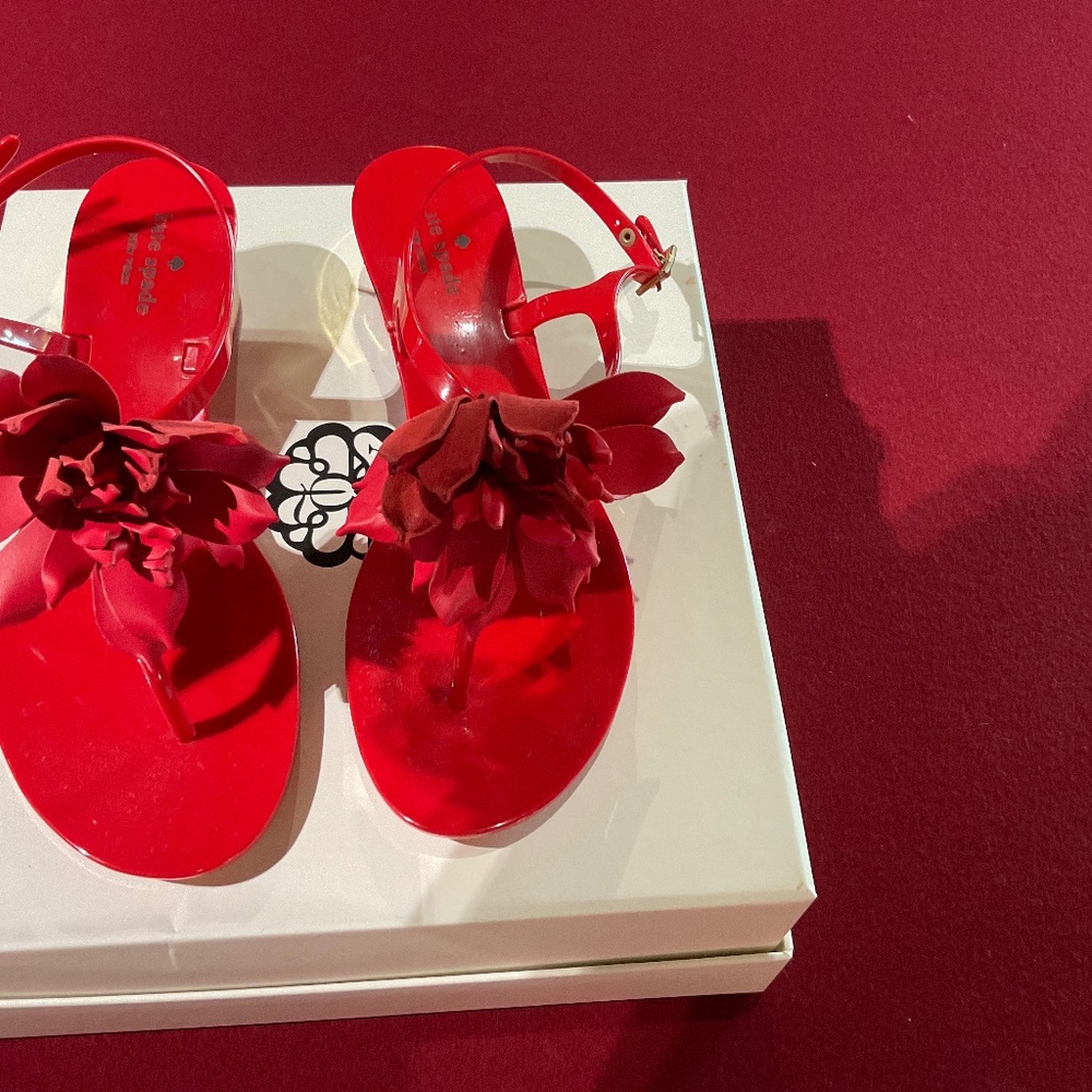Kate Spade Davina Red Shiny Rubber Sandal - Size 9